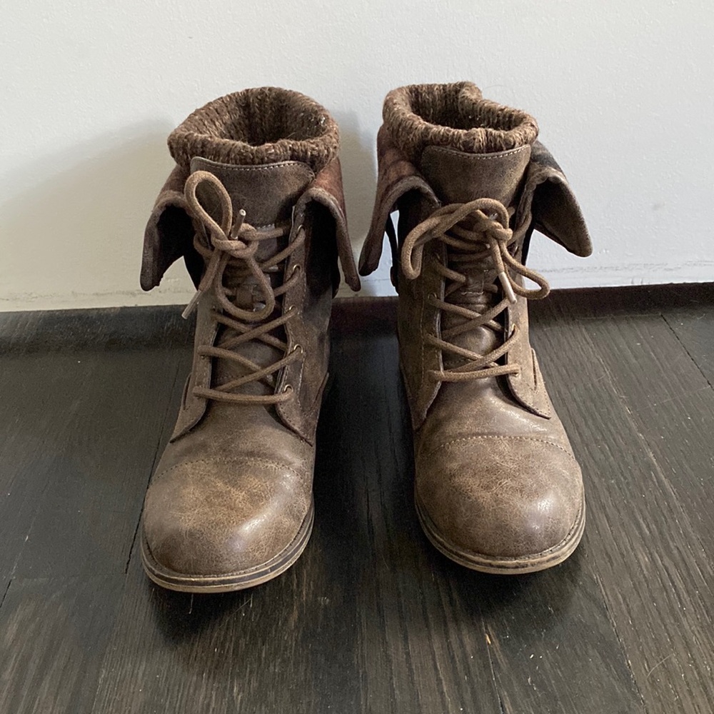 JustFab Sweater Cuff Boots